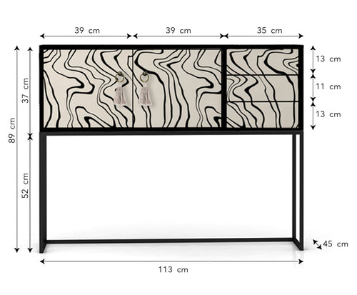 Really Nice Things Cabinet Freya - Hout Marmer Textuur - vtwonen shop