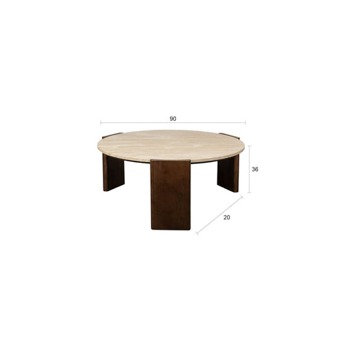 Dutchbone Valcour Salontafel Rond Bruin