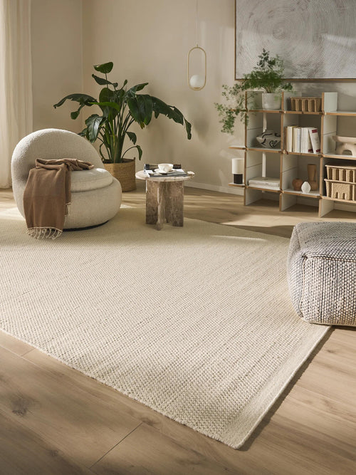 benuta wollen vloerkleed Rocco - wit - 250x300 cm