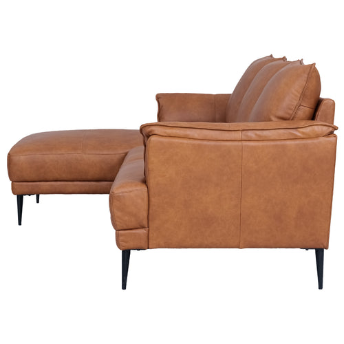 Furnhouse chaise longue bank links Soul - Cognacbruin - Leer - 155x233x88