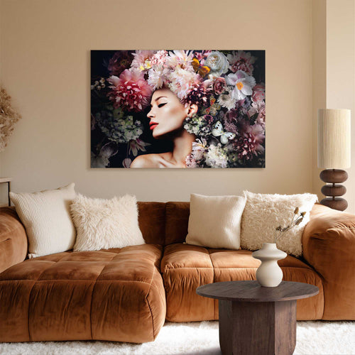 Reinders Luxury Flowers glasschilderij -  bruin - woonkamer - 78x116cm