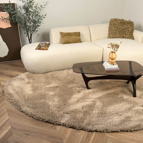 Hoogpolig Organisch vloerkleed Furr Stone bruin - Interieur05 - 230 x 160 cm - vtwonen shop