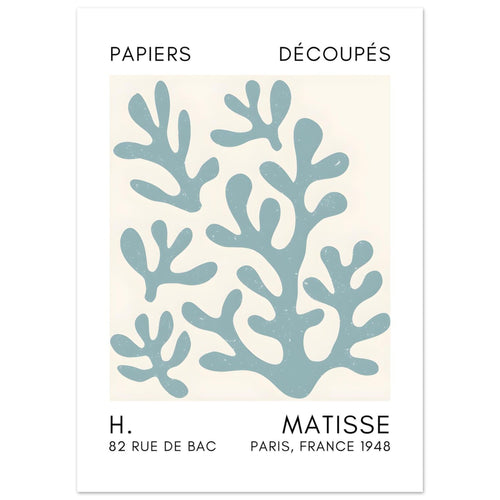 Artfulprints  Matisse – Coral shadows turquoise   poster 50x70 cm - vtwonen shop