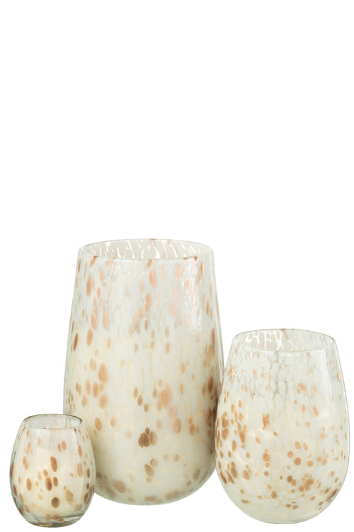 J-Line geurkaars Mia - Osmanthus & Suede - glas - wit - large - 230U