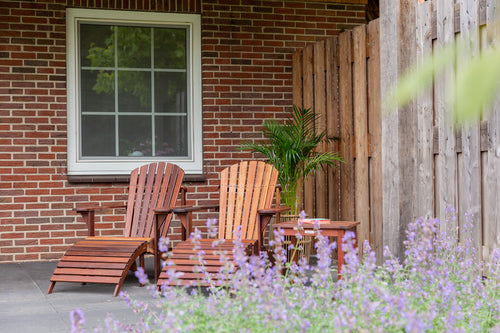 MaximaVida adirondack tuinstoel met voetenbankje Toronto geolied - uit exclusief mahoniehout - vtwonen shop