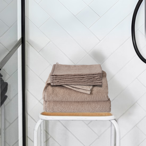 Ten Cate handdoeken 6 stuks - 50x100 cm - washandjes 6 stuks - taupe - vtwonen shop