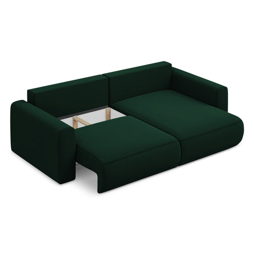 LaMiaSofa hoekbank rechts Perugia - velours - flessengroen - 240x149x82