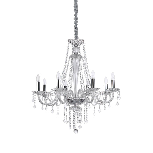 Ideal Lux Amadeus - 8 Light Hanglamp Trasparent, E14