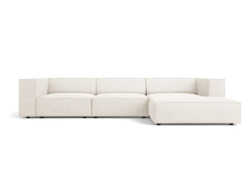 Cosmopolitan Design rechter hoekbank Arendal 4-zits, chenille met ribbeleffect, ivoor - 166x284x70cm