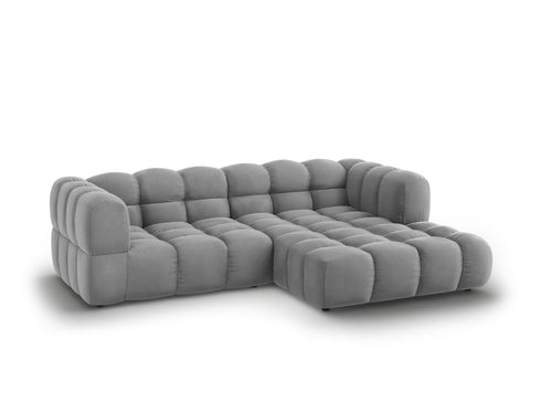 Cosmopolitan Design Modulaire hoekbank rechts Sky 3-zits, flueel, lichtgrijs - 162x244x70cm