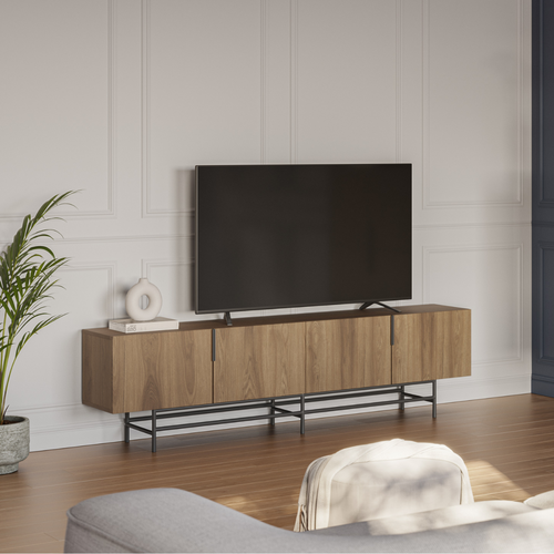 Calicosy - TV-meubel RIMA - donker hout 200x35x55 cm