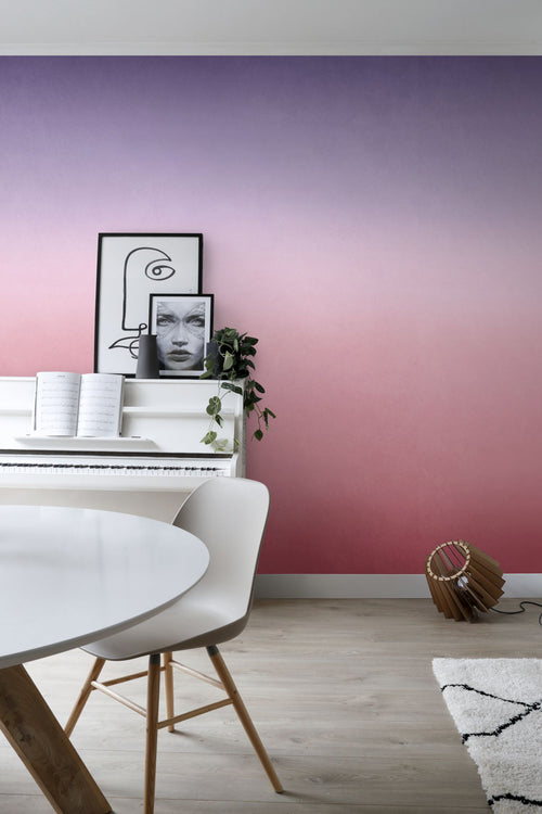 ESTAhome fotobehang kamerhoog dip dye kleurverloop paars en roze - 200 x 279 cm - 159452 - vtwonen shop