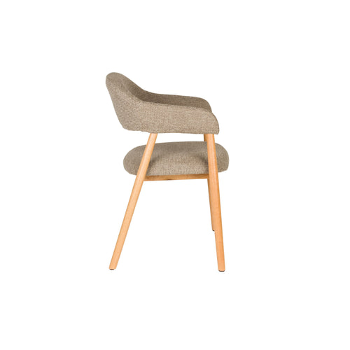 Housecraft Living Indy Eetkamerstoelen Armleuning Donkerbruin/ Beige - Set van 2