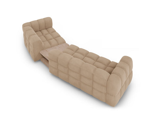 Cosmopolitan Design Rechte modulaire bank Sky 3-zits, flueel, zand - 148x353x70cm
