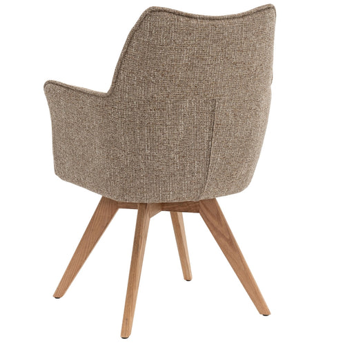 DÉJA Living Eetkamerstoel Zayn - Taupe/Naturel - Draaibaar - Set van 2 - vtwonen shop