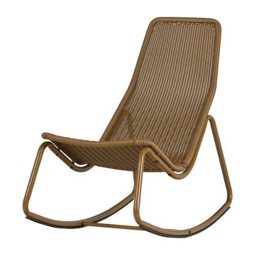 WOOOD schommelstoel tuin Tom - Kunststof - Honinggeel - 97x51x95