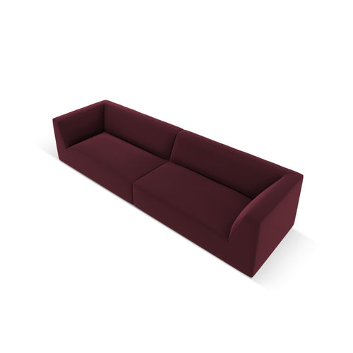 Cosmopolitan Design - Modulaire bank Siena 4-zits, imitatieleer bordeaux - 93x302x69cm