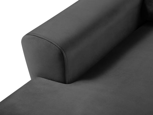 Cosmopolitan Design Uitklapbare hoekbank links met opbergdoos Kyoto 4-zits, flueel donkergrijs - 145x241x88cm