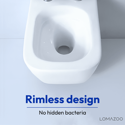 LOMAZOO hangtoilet Linea - vierkant - wit
