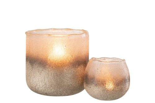 J-Line windlicht Camille - glas - roze - large