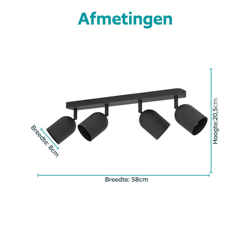 EGLO spot Tilston - 58 cm - zwart