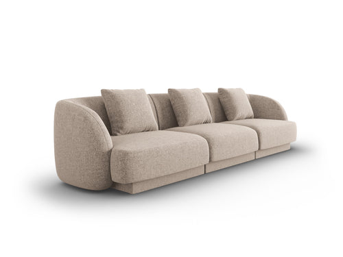 Cosmopolitan Design Bank Tulum 3-zits, chenille, beige - 90x255x70cm