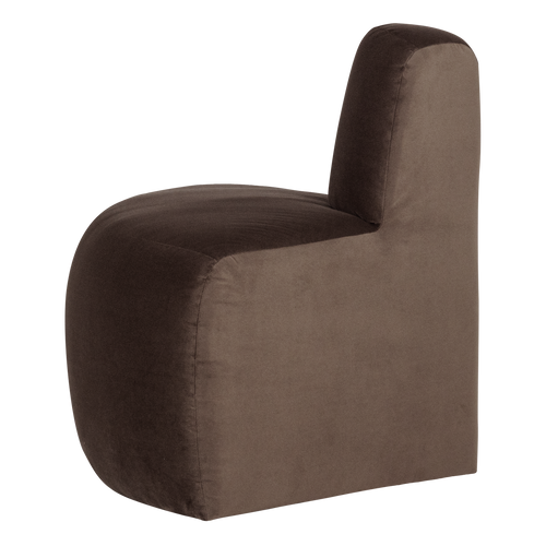 WOOOD eetbank hoek rond rugleuning Mojo Base - Velvet - Bruin - 83x76x76