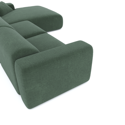 Sia Home - Rechte hoekbanken MYRA - Fluweel met structuur - Smaragdgroen - 280cm - vtwonen shop