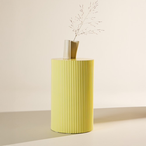 Nest living Asa Houten Bijzettafel Geel - Ø 31 cm