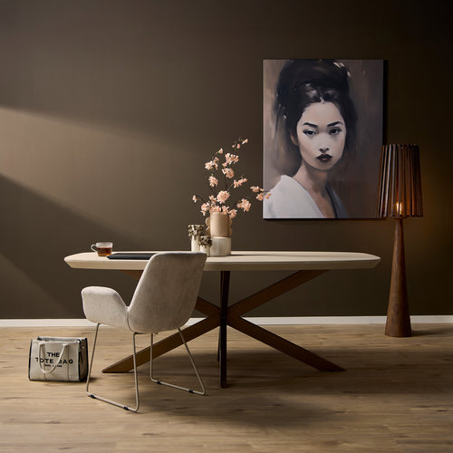 StarFurn Eettafel Madison - Deens Ovaal Zandkleur Hout - 160x90x76cm
