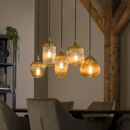 Ylumen hanglamp Stripe - 5 lichts - 120  x 150   cm - zwart