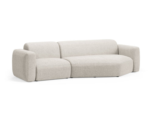 Cosmopolitan Design Modulaire hoekbank rechts Strino 3-zits, structurele stof beige - 136x308x78cm