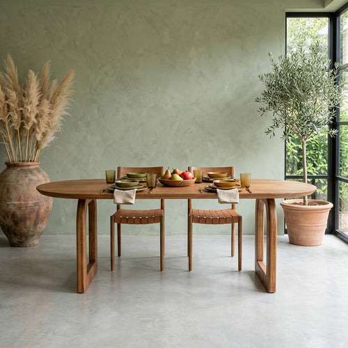 Raw materials eettafel Bullnose open - bruin - 180 cm