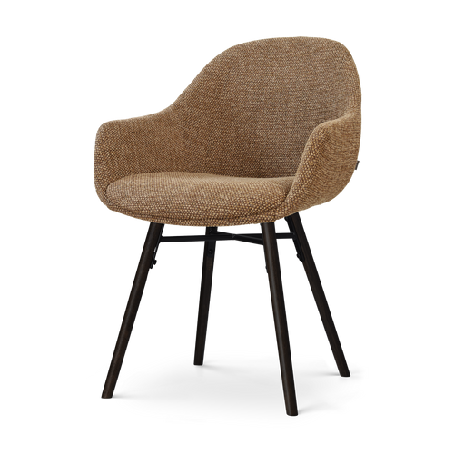Nolon Nena-Mae eetkamerstoel bruin blend - zwart houten onderstel