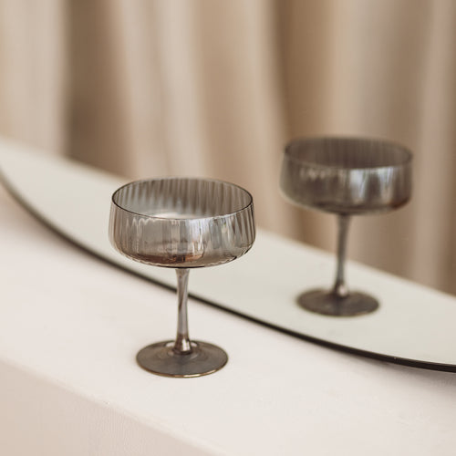 S|P Collection - Champagneglas 23cl coupe smoked Ray - Set van 4 - vtwonen shop