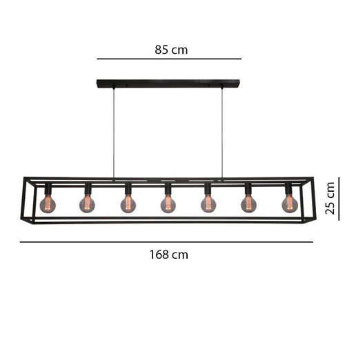 Freelight hanglamp Esteso - 7 lichts - 168x 140 cm - zwart - vtwonen shop