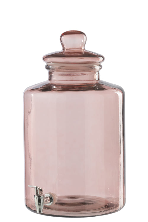 J-Line drankdispenser - glas - zalmroze