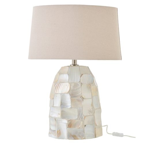 J-Line lamp Pareleffect - schelpen - wit/beige