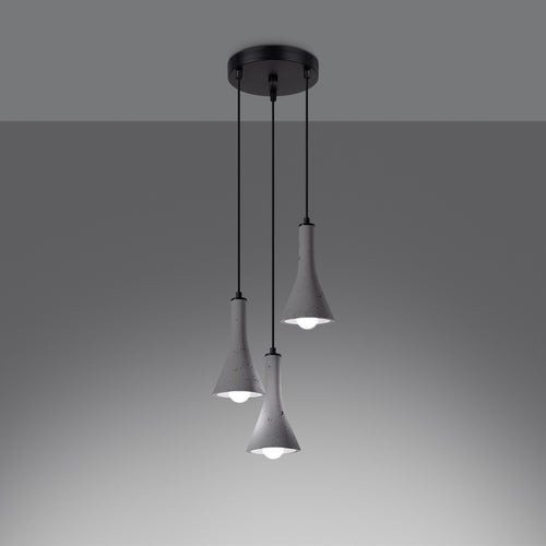 Sollux Lighting Hanglamp REA 3P beton - 27x27x115cm