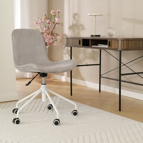 Nolon Nout-Fé Bureaustoelen Set van 2 - Rib Crème - Zwart Onderstel