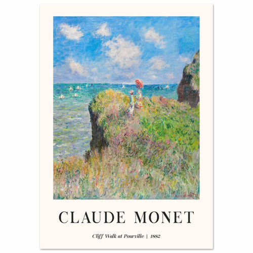 Artfulprints  Claude Monet - Cliff walk at Pourville   poster A4 21x29.7 cm - vtwonen shop