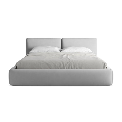 LaMiaSofa Bed met opbergruimte Milano - chenille stof - lichtgrijs - 200x228x82