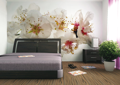 Sanders & Sanders fotobehang bloemen wit en roze - 360 x 270 cm - 600459 - vtwonen shop