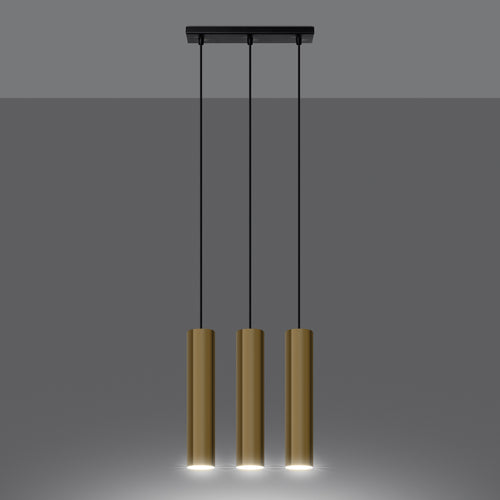 Sollux Lighting Hanglamp LAGOS 3 gepolijst goud - 45x6x90cm