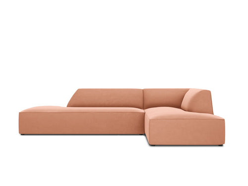 Micadoni rechter hoekbank Ruby 4-zits, flueel, roze - 180x273x69cm