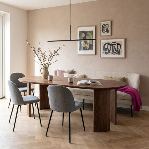 Giga Meubel Eettafel Reno - Walnoot - Ovaal - 240 cm - Japandi