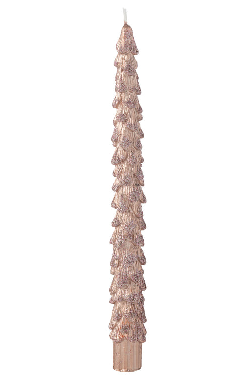 J-Line kaars Boom - roze - 3U - doos van 2