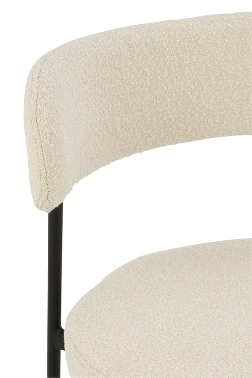 J-Line stoel Bouclé - multiplex/polyester - wit/zwart