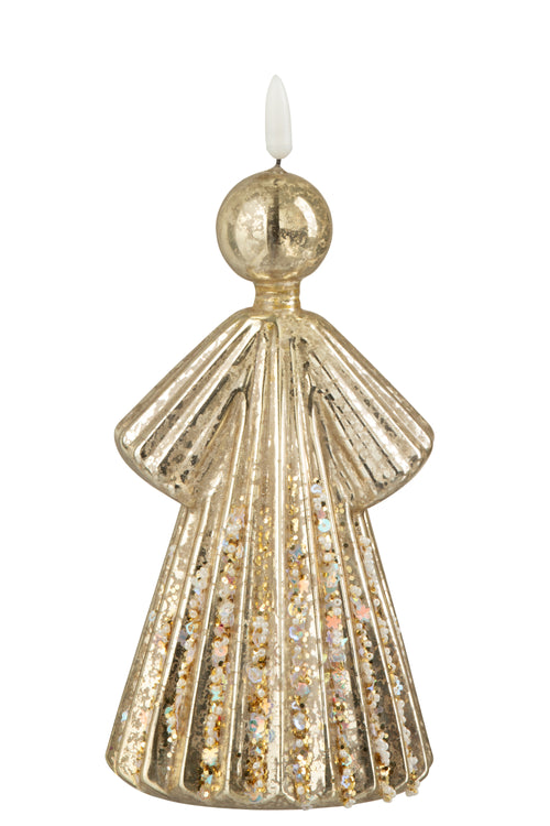 J-Line figuur Engel - glas - goud - large - LED