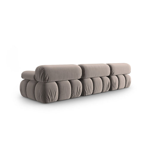 Cosmopolitan Design - Modulaire bank Cortina 3-zits, flueel cappuccino - 94x282x70cm